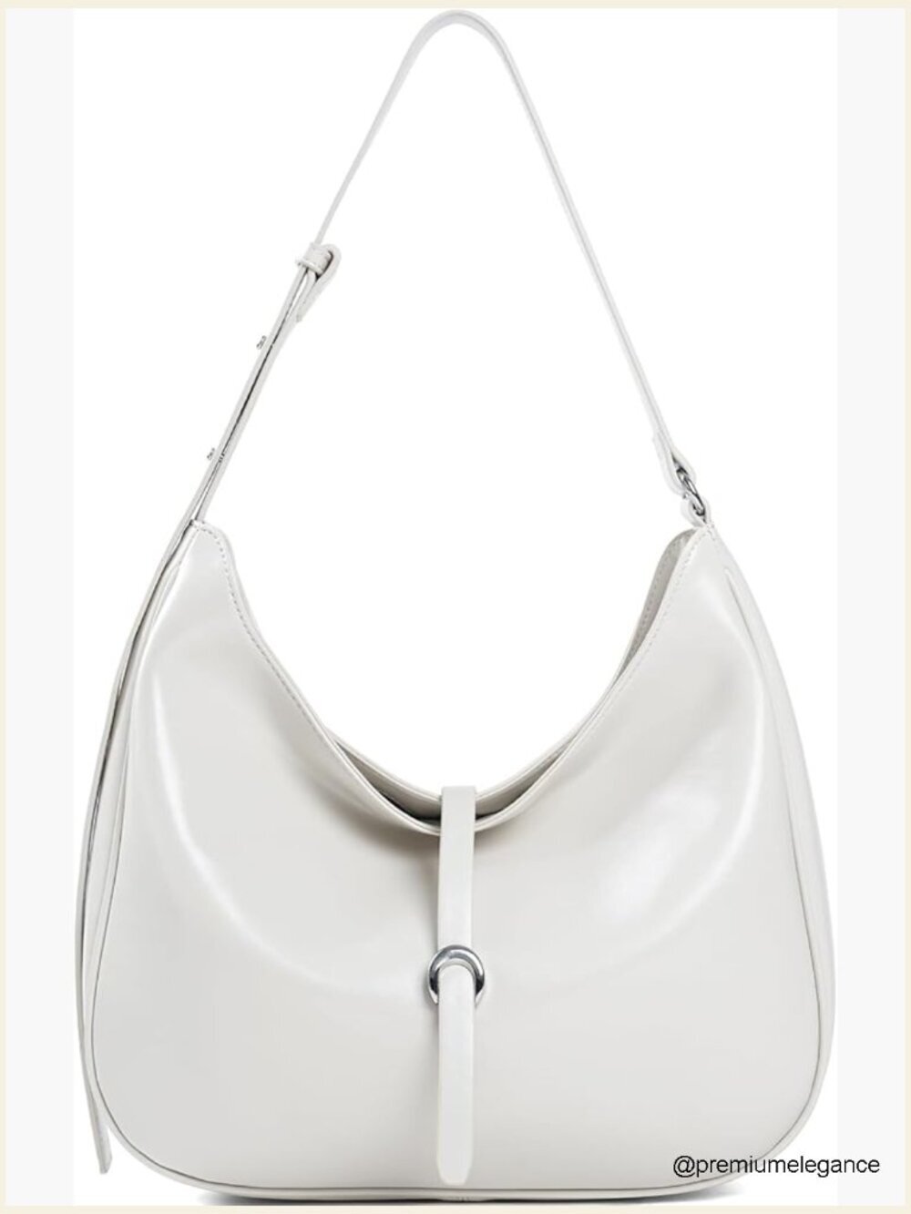 Vegan Leather Hobo Shoulder Bag with Adjustable Strap Magnetic Closure